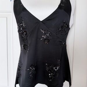Zara Black Sequin Camisole Top